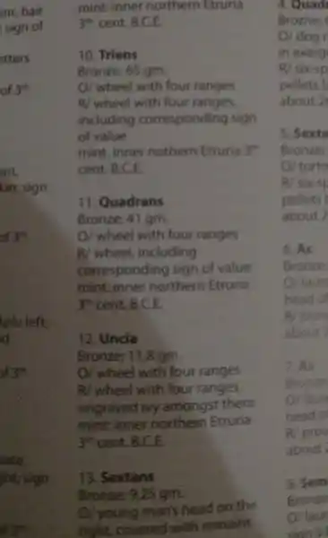 Four-point crosses on Etruscan coins, Santa Maria della Scala